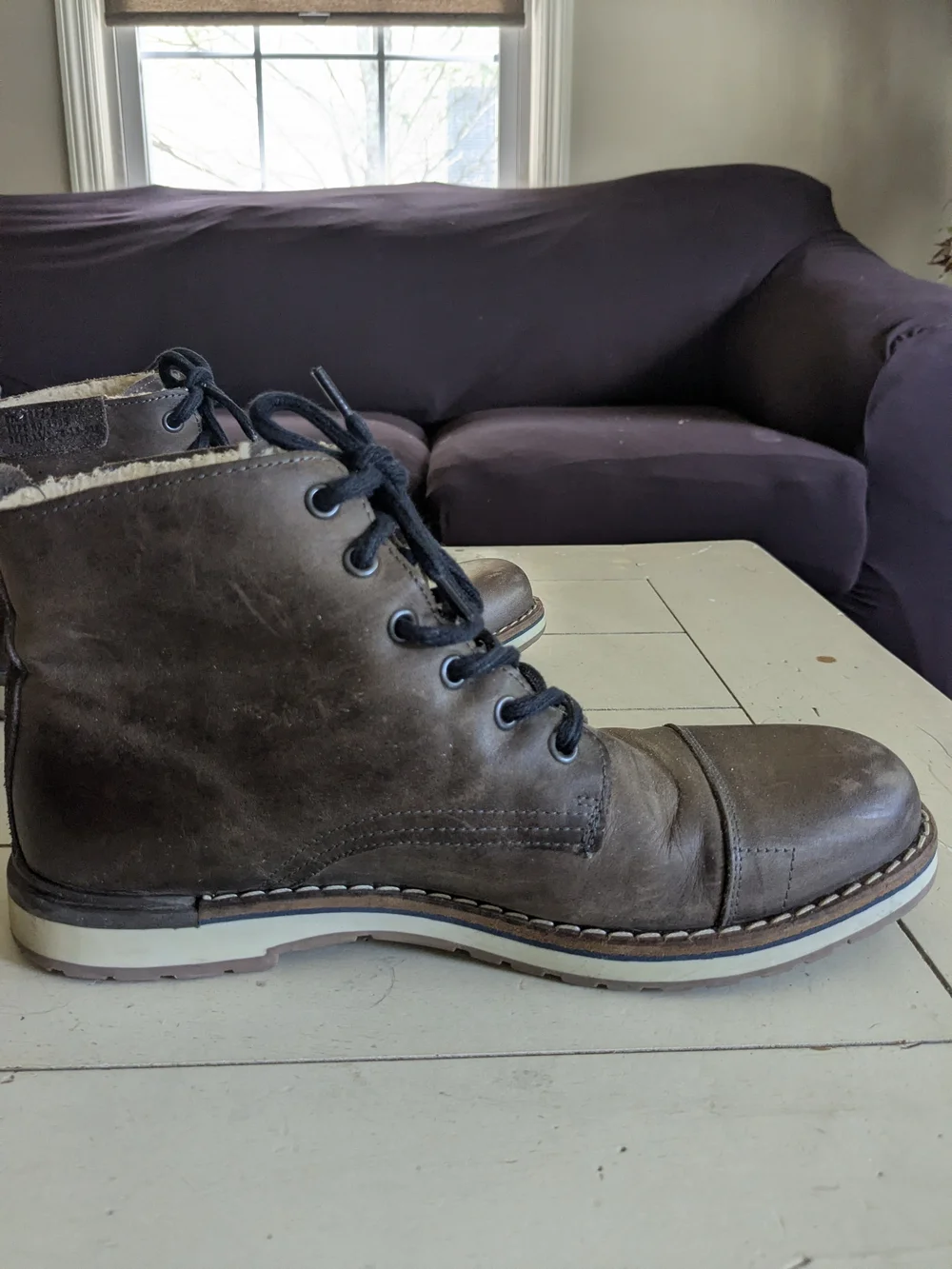MENS BULLMAKER BROWN LEATHER ANKLE CHUKKA BOOTS - SIZE 9 (42)